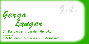 gergo langer business card